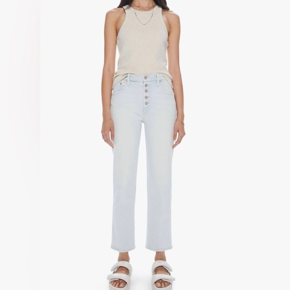 Mother The Pixie Tomcat Ankle Button-Fly Jeans Pi… - image 1